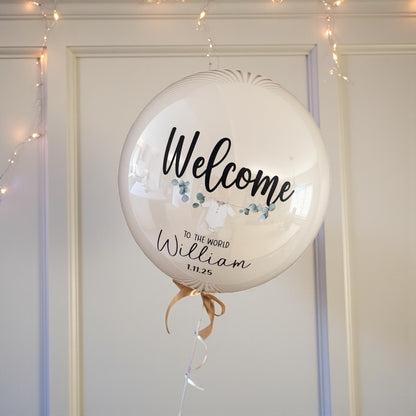 PERSONALISED WELCOME TO THE WORLD DECO BUBBLE