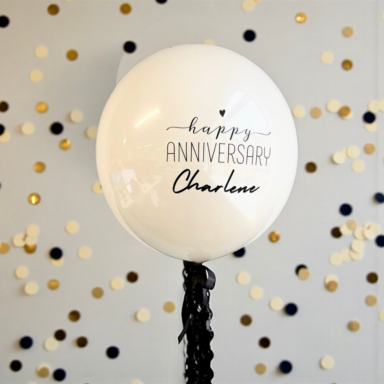 PERSONALISED BLACK & CREAM DECO BUBBLE