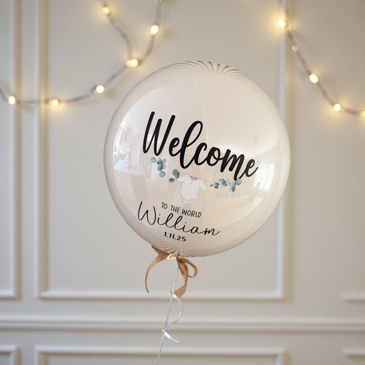 PERSONALISED WELCOME TO THE WORLD DECO BUBBLE