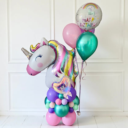 PERSONALISED SUPERSHAPE STACK WITH MATCHING HELIUM BALLOONS