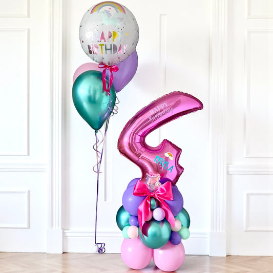 PERSONALISED NUMBER STACK WITH MATCHING HELIUM BALLOONS