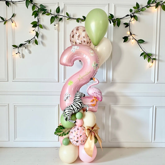 TWO WILD NUMBER STACK WITH MATCHING HELIUM BALLOONS